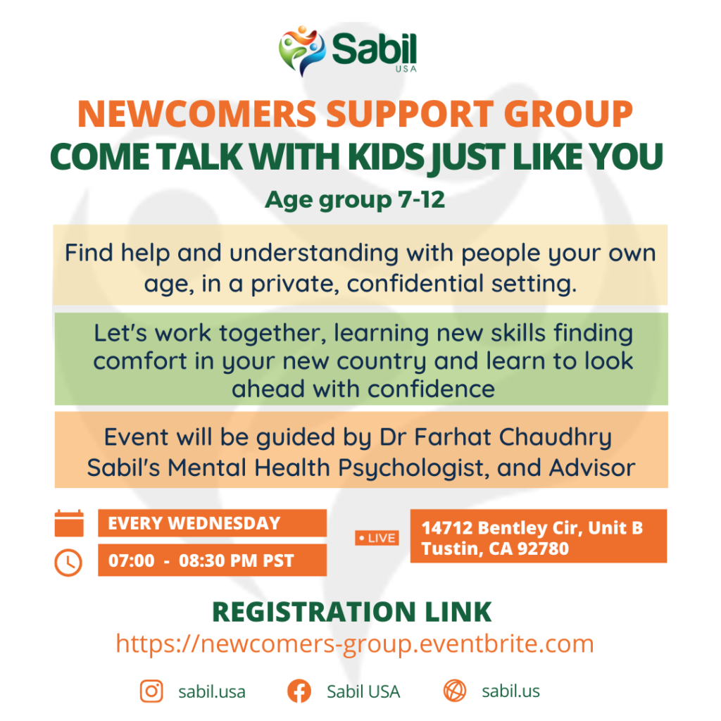 On Going Newcomers group for 7 - 12 year olds @ Sabil USA